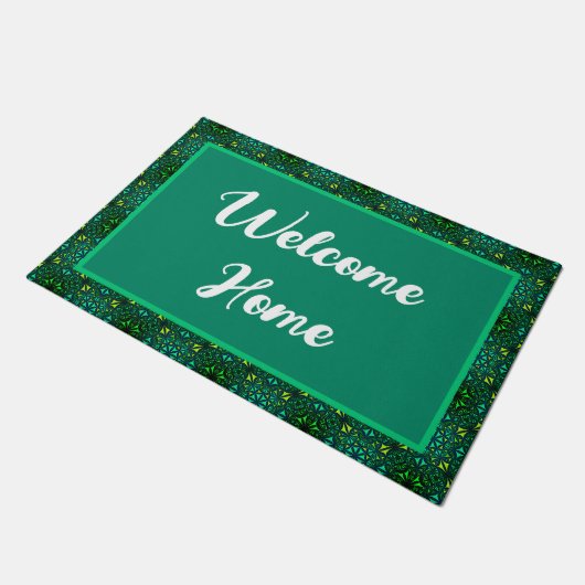 Welkom thuis, Emerald Green Pattern Deurmat (Schuin)