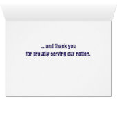Welkom thuis en bedankt militair Wenskaart (Binenzijde Horizontaal (Onderkant))