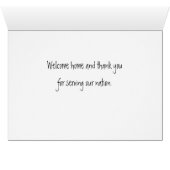 Welkom thuis en bedankt militair Wenskaart (Binenzijde Horizontaal (Onderkant))