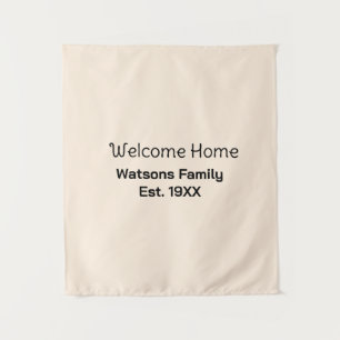 Welkom thuis familienaam est. Jaar guest house Wandkleed