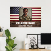 Welkom thuis feest Soldaat Aangepaste foto USA vla Poster (Thuiskantoor)