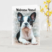 Welkom thuis Franse bulldog wenskaart Kaart (Gele Bloem)