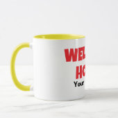 Welkom thuis gepersonaliseerde koffie mok cadeau (Links)