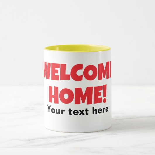Welkom thuis gepersonaliseerde koffie mok cadeau (Midden)
