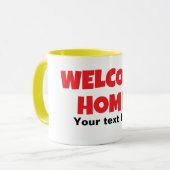 Welkom thuis gepersonaliseerde koffie mok cadeau (Voorkant links)