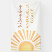 Welkom thuis geslacht neutraal zonneschijn zon boh spandoek (Verticaal)