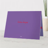 Welkom thuis Groetjes art design rood paarse Kaart (Achterkant)