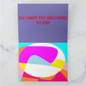 Welkom thuis Groetjes art design rood paarse Kaart (Binnen)