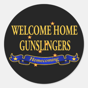 Welkom thuis Gunslingers Ronde Sticker