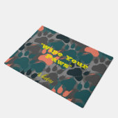 Welkom thuis, harige vriend: gepersonaliseerde hui deurmat (Schuin)