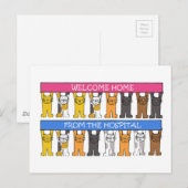 Welkom thuis in het ziekenhuis van Cartoon Cats Briefkaart (Voorkant / Achterkant)