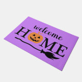Welkom thuis Jack O'Lantern Halloween Bezem Heks Deurmat (Schuin)