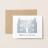Welkom thuis - Kant met uw eigen tekst Folie Kaarten (Voorkant met envelop)