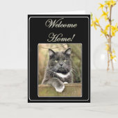 Welkom thuis kat wenskaart kaart (Gele Bloem)