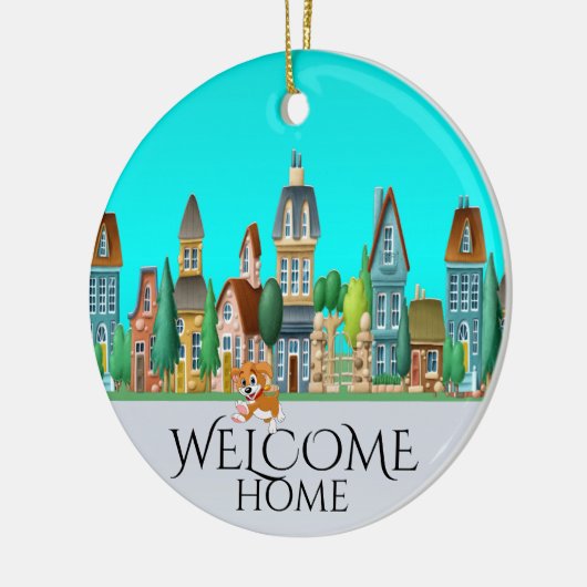 Welkom thuis keramisch ornament (Links)