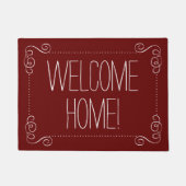 Welkom thuis! Kies uw kleur & slogan Aangepast Deurmat (Voorkant)
