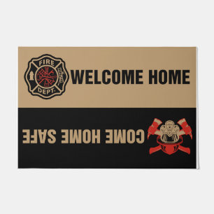 Welkom thuis kom thuis Veilige Fireman Deurmat