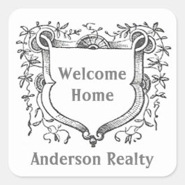 Welkom thuis Koper Realtor Dank je wel Vierkante Sticker