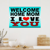 Welkom thuis mama Ik hou van je teken Poster (Keuken)