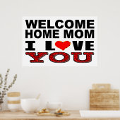 Welkom thuis mama Ik hou van je teken Poster (Keuken)