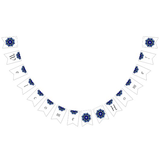 Welkom thuis! Mandala in donkerblauw Vlaggetjes (Alle)