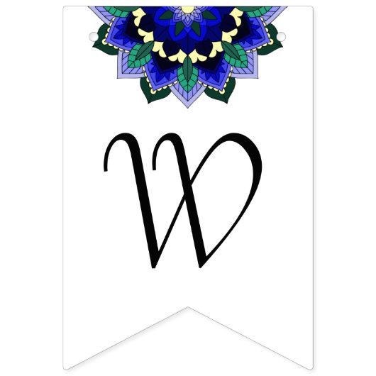 Welkom thuis! Mandala in donkerblauw Vlaggetjes (Tweede vlag)