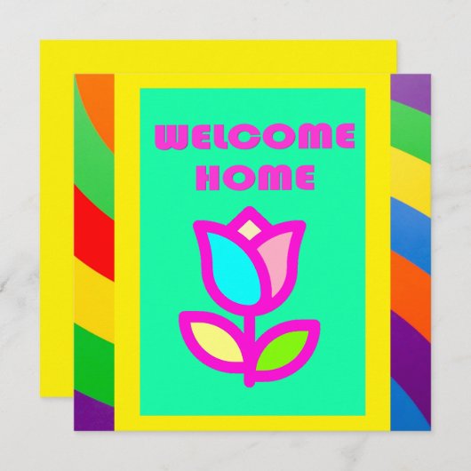 WELKOM THUIS MET STRIPEN EN STROOMPATROON KAART (Voorkant / Achterkant)