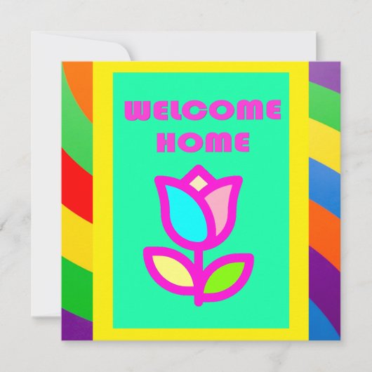 WELKOM THUIS MET STRIPEN EN STROOMPATROON KAART (Voorkant)