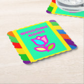 WELKOM THUIS MET STRIPEN EN STROOMPATROON KARTONNEN ONDERZETTERS (Gebogen)