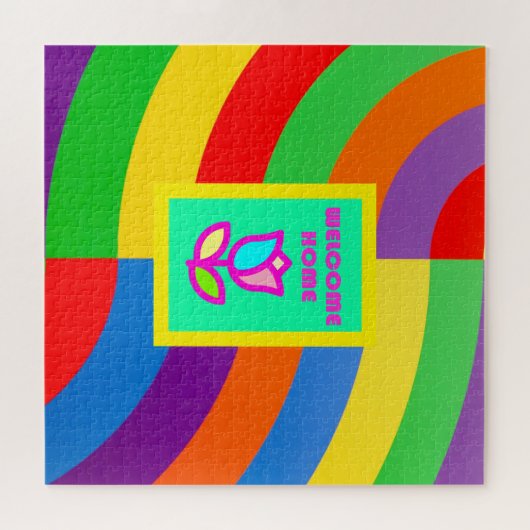 WELKOM THUIS MET STRIPEN EN STROOMPATROON LEGPUZZEL (Horizontaal)