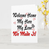 Welkom thuis mijn Hero mijn liefde. Kaart (Gele Bloem)