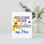 Welkom thuis Mijn soldaat Mijn Hero Briefkaart (Staand voorkant)