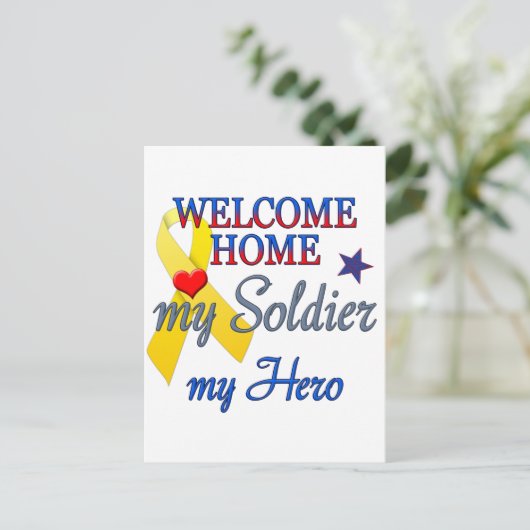 Welkom thuis Mijn soldaat Mijn Hero Briefkaart (Staand voorkant)
