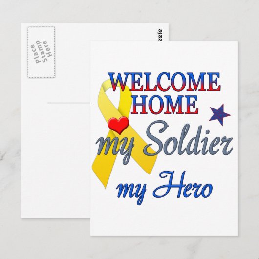 Welkom thuis Mijn soldaat Mijn Hero Briefkaart (Voorkant / Achterkant)