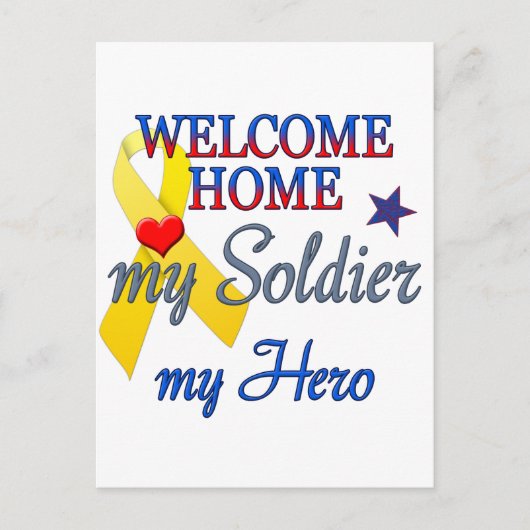 Welkom thuis Mijn soldaat Mijn Hero Briefkaart (Voorkant)