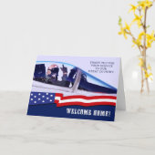 Welkom thuis! Militair Aangepast Wenskaart Kaart (Gele Bloem)