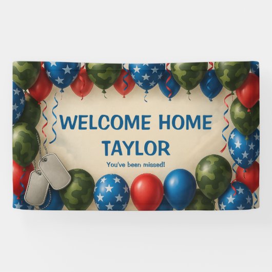 Welkom Thuis Militaire Banner – Aangepaste Camoufl (Horizontaal)
