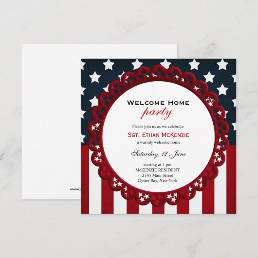 Welkom thuis Militaire Partij Kaart (Voorkant / Achterkant)