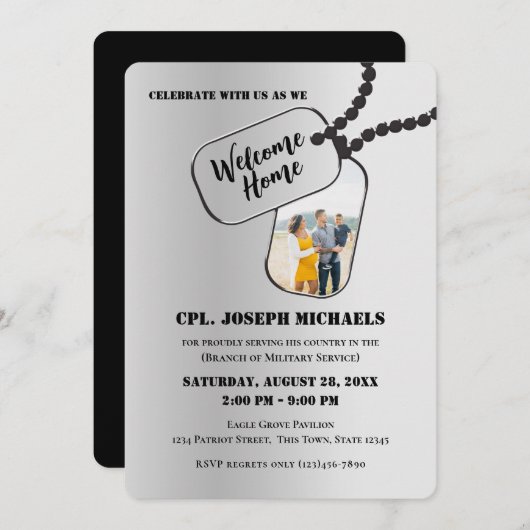 Welkom thuis/militaire uitnodiging (Voorkant / Achterkant)