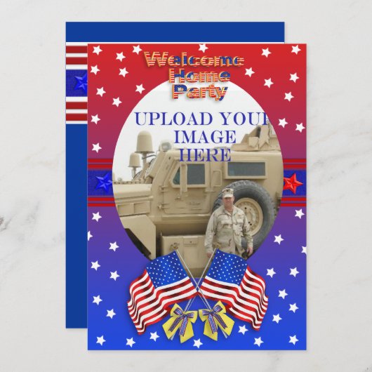 Welkom thuis Militaire uitnodiging (Voorkant / Achterkant)