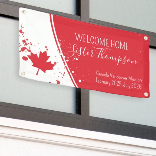 Welkom thuis Missionary Banner Red (Buitenkant Gebouw)