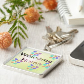 Welkom thuis Nieuw huis Inwoning Sleutelhanger (Zijkant)