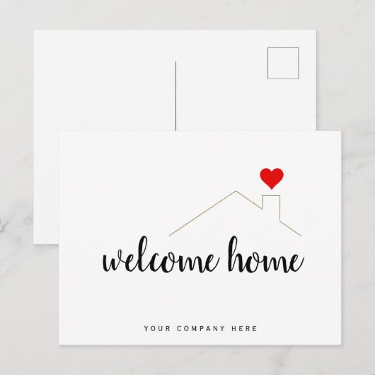 Welkom thuis nieuwe thuishuiseigenaren briefkaart (Voorkant / Achterkant)