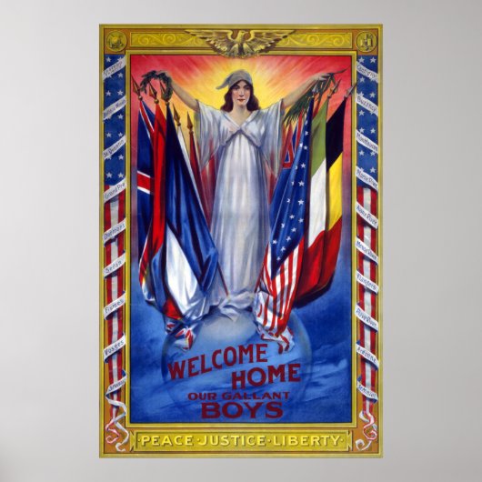 Welkom thuis ons galant Boys  WWI Poster (Voorkant)