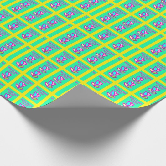 WELKOM THUIS PAARS EN GEEL ONTWERP CADEAUPAPIER (Hoek)