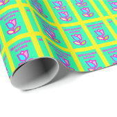 WELKOM THUIS PAARS EN GEEL ONTWERP CADEAUPAPIER (Rol Hoek)