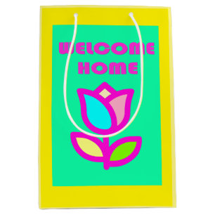 WELKOM THUIS PAARS EN GEEL ONTWERP MEDIUM CADEAUZAKJE
