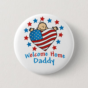 Welkom thuis papa Baby Heart Ronde Button 5,7 Cm