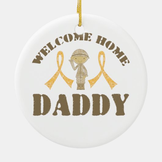 Welkom thuis papa keramisch ornament (Achterkant)