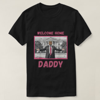 Welkom thuis papa Retro Witte Huis T-shirt